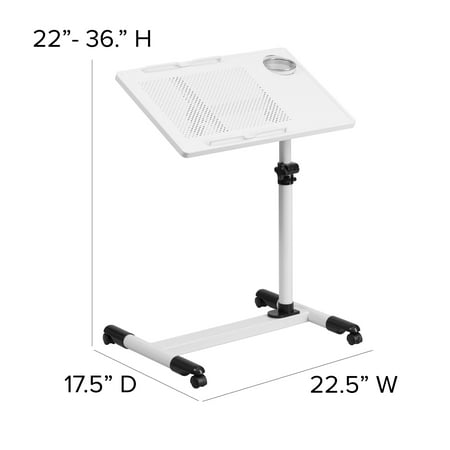 Flash Furniture - Macon Rectangle Contemporary Laminate  Laptop Desk - White