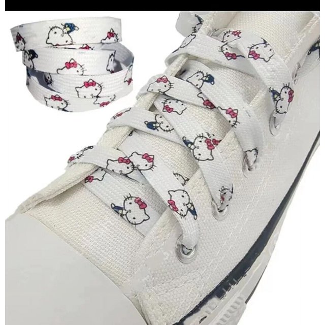 Sanrio-cordones de Hello Kitty Melody para zapatos planos, 120/150cm, dibujos animados de Anime, accesorios para zapatos deportivos, Graffiti