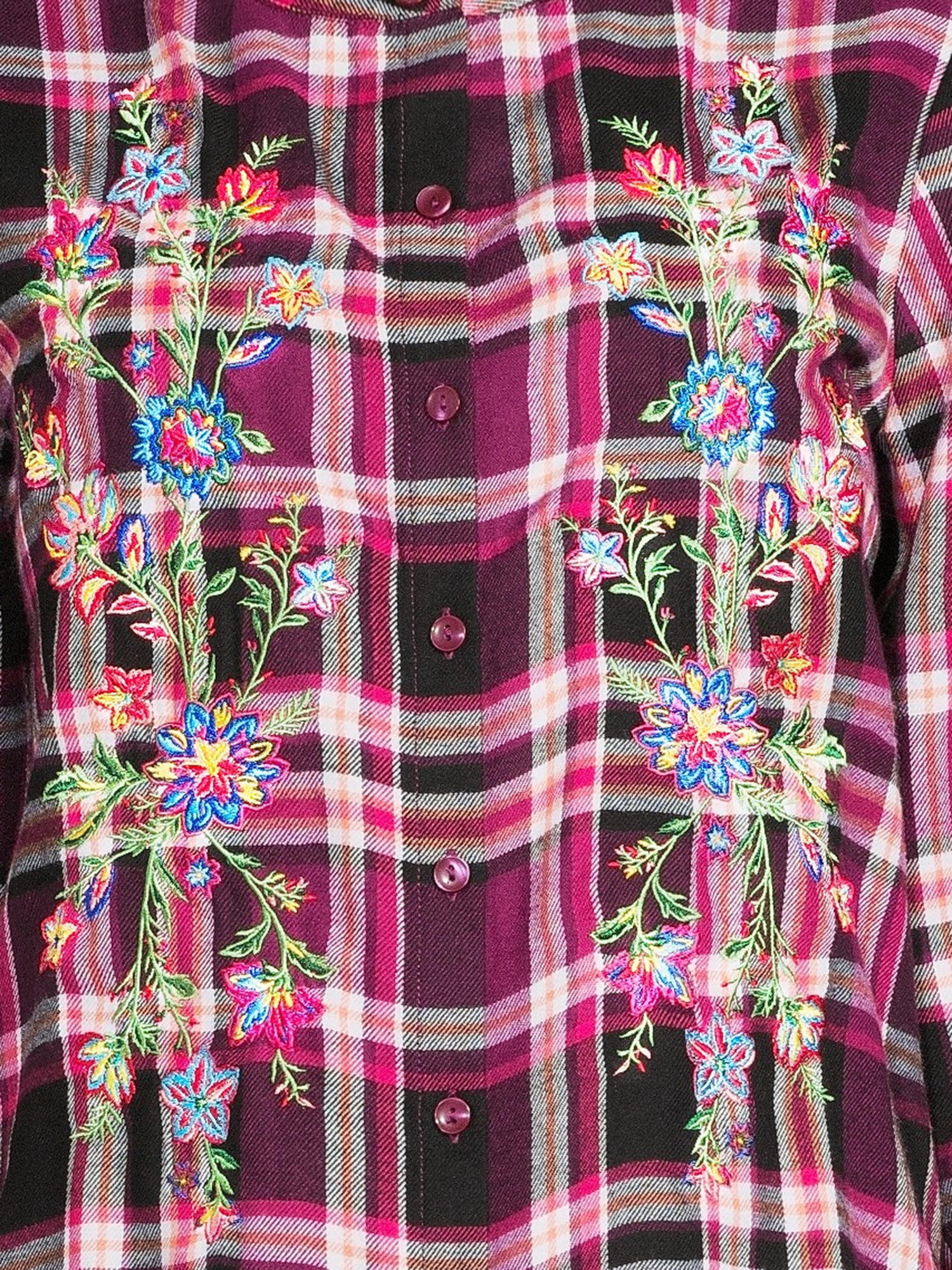 The Pioneer Woman Embroidered Flannel with Long Sleeves