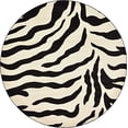thumbnail image 1 of Unique Loom Wildlife Collection Animal Inspired with Zebra Design Area Rug, 8 ft x 8 ft, Ivory/Black, 1 of 5