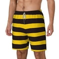 thumbnail image 2 of Balery Bee Stripe Mens Swim Trunks Swim Shorts for Men Quick Dry Inseam Beach Shorts with Compression Liner Pocket-Large, 2 of 9