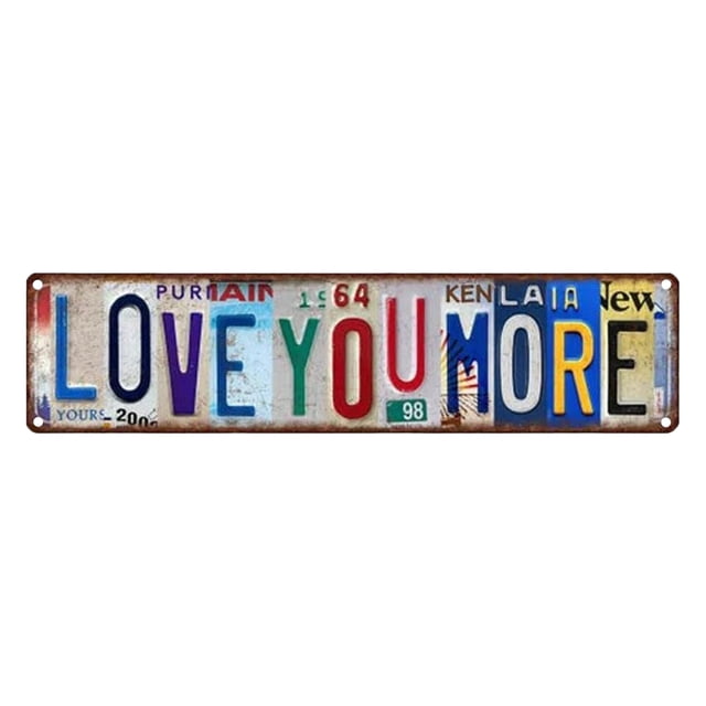 You More: letrero de hojalata «Love You More» para colgar en la pared, sobre la puerta, estilo retro de Wall Street