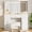 Marble-like white, variant on Makeup Vanity Desk with Mirror and Lights,Large Vanity Table Set with Soft Chair,7 Drawers Makeup Vanity Table with Charging Station 3 LED Light Modes for Bedroom
