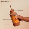 thumbnail image 5 of Mini licuadora La Bestia | Mini licuadora de cocina para encimera | Mezcla batidos y batidos, aderezos, salsas y salsas | Tapa de paja y pajitas incluidas | 600W (Terra), 5 of 5