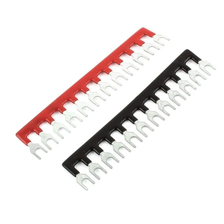 Barrier Spade Terminal - 2 Pcs 12 Postions Pre Insulated H65 Fork Type Barrier Spades Terminal Stripe