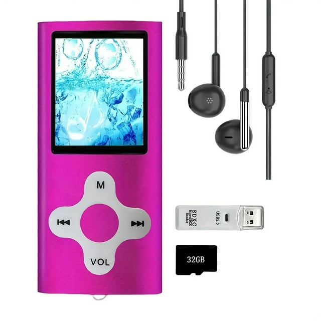 32GB MP3 Player with LCD Screen, Portable Media Player for Music Video E-Books, SD Card Slot Included