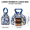 thumbnail image 5 of Pioneer Flower Floral Print Pattern Drawstring Lunch Bag Women - Drawstring Lunch Bag Insulated for Work Office - Stain-Resistant Large Lunchbags for Women with Multi-Pockets, 5 of 6
