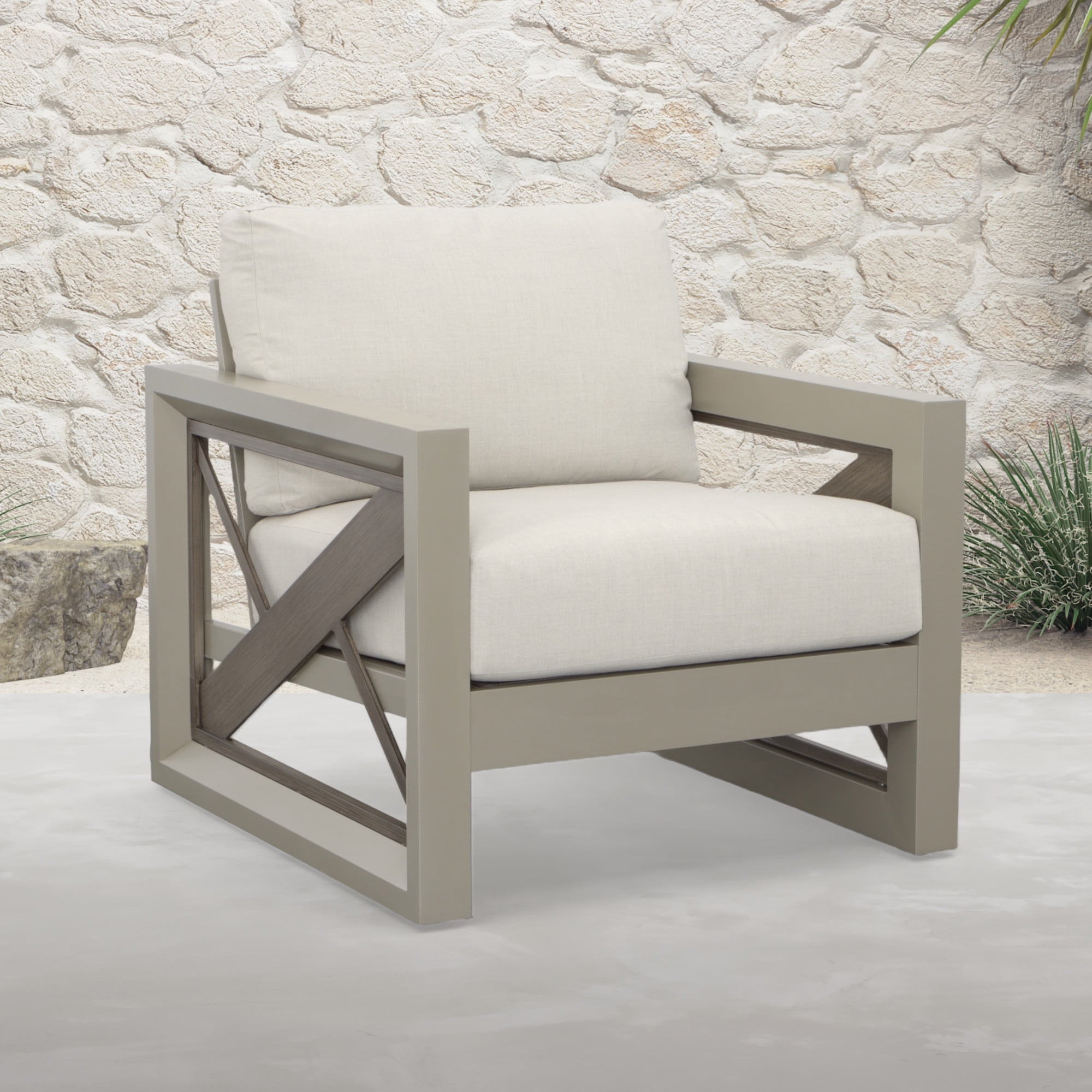 Steve Silver Dalilah Gray 29" Aluminum Patio Arm Chair