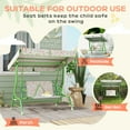 thumbnail image 5 of Qaba Kids Patio Swing, 2-Seater Outdoor Porch Swing Bench with Adjustable Canopy, Safety Belt for Patio, Garden, Poolside, Balcony, Green, 5 of 9