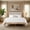Oatmeal, variant on Spruce & Spring Upholstered Solid Wood Platform Bed Frame with Headboard Cream, Full