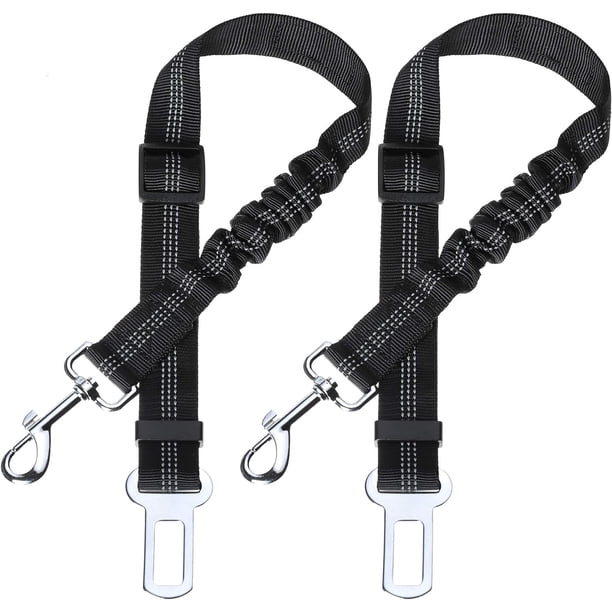 2 cinturones de seguridad para coche, con absorción de impactos y elasticidad ajustable para perros, suministros para mascotas, cinturones de seguridad para perros, cuerda de seguridad refle
