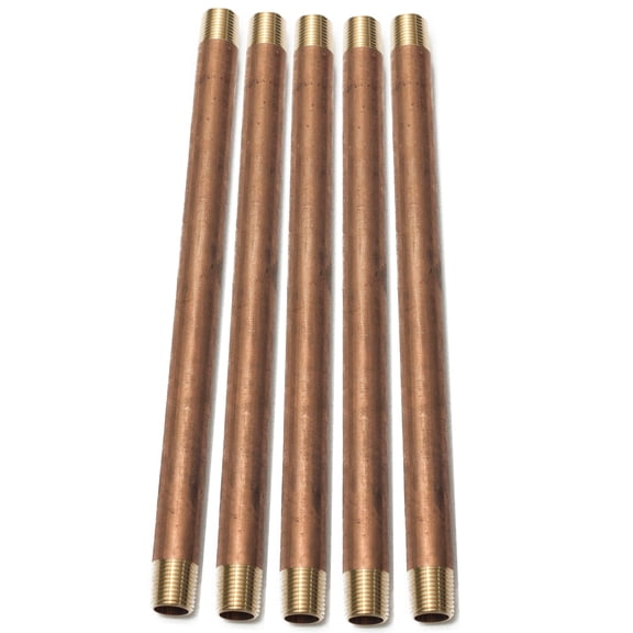 LTWFITTING Brass Pipe 6" Long Nipple Fitting 1/8 Male NPT Air Water(Pack of 5)