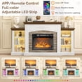 thumbnail image 2 of VINGLI 70'' Fireplace TV Stand for up to 80 inch TVs, Electric Fireplace with Mantel, Modern Entertainment Center with LED Light, TV Console Table with Adjustable Shelves, Living Room ＆ Bedroom, 2 of 8
