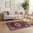 thumbnail image 3 of ODIKA 4'x6' Ultra-Soft Area Rug, Vintage Ornate Web Border Carpect Deepburgundy Pink Maroon Traditional None Washable, Bare feet friendly, Silk-Touch for Bedroom Home office, 3 of 7