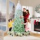 thumbnail image 3 of Historyli Árbol de Navidad de 7,5 pies con luces artificiales de nieve flocadas, base plegable, blanco, verde, para fiestas en casa y oficina, 3 of 9