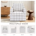 thumbnail image 6 of Bonzy Home 360° Swivel Accent Chair Set of 2, Modern Upholstered Armchair with Thick Cushion, Swivel Square Single Sofa Chair for Living Room Bedroom Study Balcony, Yellow Plaid, 6 of 8