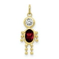 thumbnail image 1 of 10k Yellow Gold January Boy Birthstone Necklace Charm Pendant Kid, 1 of 6