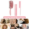 thumbnail image 2 of Graflsoa 3-Piece Hair Detangling Brush and Comb Set for All Hair Types - Green ABS Plastic Styling Tools with Air Vent Holes and Rounded Teeth for Gentle Scalp Massage and Reduced Hair Loss, 2 of 7