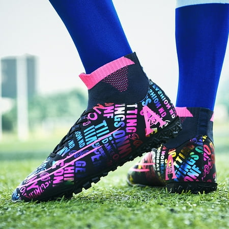

Competitive Unisex Professional Soccer Shoes Outdoor Striped Football Shoes Running Sports Lightweight Breathable Anti-Skid Shoes Training Shoes