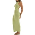 thumbnail image 2 of KOMOO Women Knit Tank Dress Sleeveless Backless Split Cocktail Dresses Bodycon Party Long Dress, 2 of 9