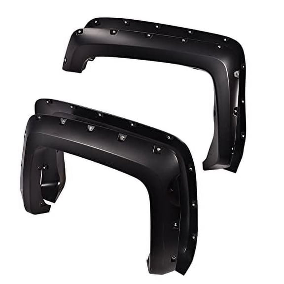 PIT66 5.8' short Bed Fender Flares Pocket Rivet Fit For 14-18 Chevy Silverado 2500HD Black