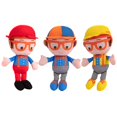 thumbnail image 1 of Blippi Stuffed 7" Plushes - 3 pc Character Set - Fireman, Construction Worker & Original Plush Figure Toys - Ages 2+, 1 of 4