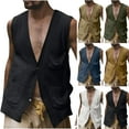 thumbnail image 1 of Sentmoon Tank Tops for Men and Sleeveless V Neck Summer Men Compression Shirt Solid Color with Pockets Bodybuilding Loose Button Up Plus Size Mens Clothes Holiday for Summer Beach Days Green S, 1 of 7