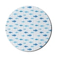 thumbnail image 1 of Fish Mouse Pad for Computers, Fish Net with Polka Dots Abstract Animal Silhouettes Nature Inspired Image, Round Non-Slip Thick Rubber Modern Mousepad, 8" Round, Blue Pale Blue White, by Ambesonne, 1 of 2