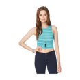 thumbnail image 1 of Aeropostale - Camiseta sin mangas con rayas jaspeadas para mujer, verde, pequeña, 1 of 3