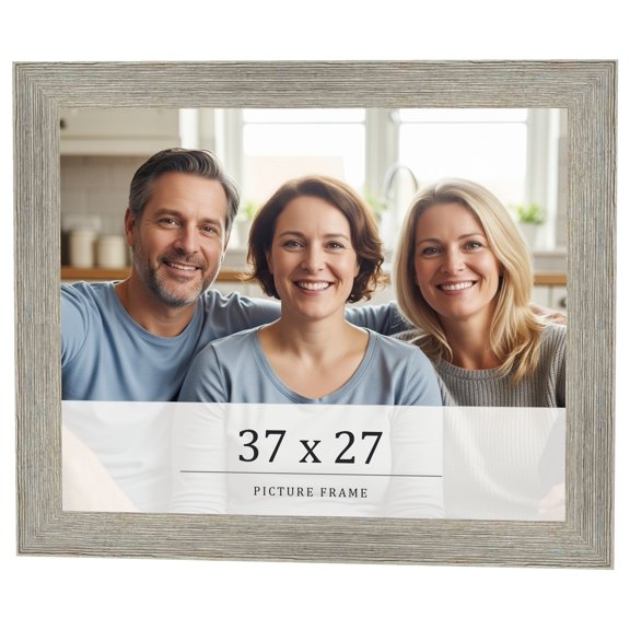 37x27 Frame Grey Real Wood Picture Frame Width 1.5 Inches | Interior Frame Depth 0.5 Inches | Barn