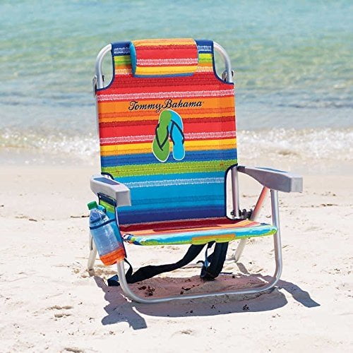 Tommy Bahama Backpack Cooler Chair with Storage Pouch and Towel Bar