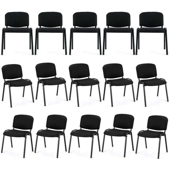 Costway Set of 15 Office Guest Chair Stackable Reception Chair Waiting Conference Room