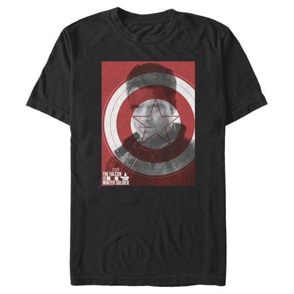 Men's Marvel The Falcon and the Winter Soldier Winter Shield Graphic Tee Black Large