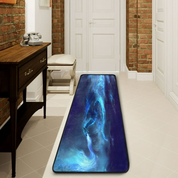 Ryvnso Dragon with Flame Hallway Runner Rugs Floor Carpet Non Slip Entryway Mat 2' x 6'