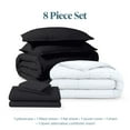 thumbnail image 4 of Bare Home 8-Piece Bedding Duvet and Sheet Set - Full Size, Sandwash Black with White Duvet Insert, 4 of 10