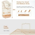 thumbnail image 6 of CL.HPAHKL 39-inch Bird Cage Roof Top Design, Metal Parakeet Cage with Pet Toy for Parakeet Lovebirds Ringneck Cockatiels Parrot Cage, Almond, 6 of 8