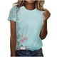 thumbnail image 1 of Tops de Ajuste Suelto para las Mujeres Sudadera de Manga Corta, Camiseta Casual Impresa para el Uso Diario de Primavera Y Otoño, 1 of 5