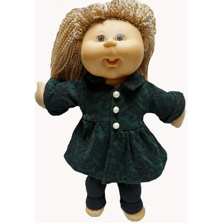 Brocade Coat With Tights Fits 15-16 Inch Baby Dolls And Cabbage Patch Kids