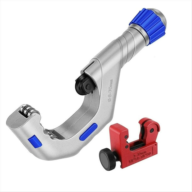 Herramienta Cortadora de Tubos de Cobre de 1/4 Pulg. A 2 3/4 Pulg. con Minicortador de Tubos de 1/8 Pulg. A 7/8 Pulg. para Tubos de Cobre, PVC, Aluminio y Acero Inoxidable