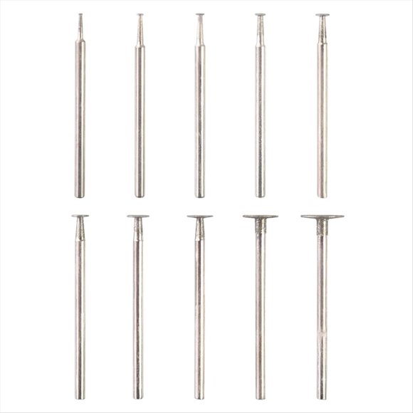 10 Fresas de Diamante en Forma de T - Mini Fresas de Corte de Canal con Vástago de 3/32 Pulgadas, Brocas para Tallado de Piedra con Montaje de Diamante.