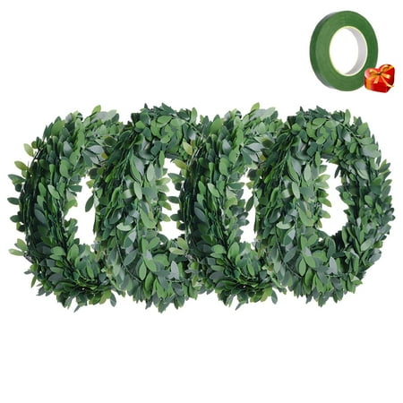 Green Floral Vine - Ivy Garland Artificial Greenery Plants 90 Feet 32.8 Yards Fake Vine Garland Foliage Green Leaves with 1/2