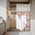 thumbnail image 4 of Colorful Flowers No Hook Shower Curtain with Snap in Liner Watercolor Spring Red Yellow Purple Daisy Lavender Floral Waterproof Bathroom Shower Curtain with See Through Top Window 54" x 78", 4 of 9