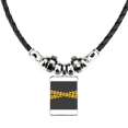 thumbnail image 1 of logo advertencia collar a mano colgante de cuerda de cuero Unbranded M, 1 of 3