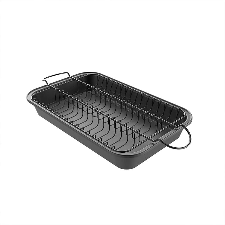 Stainless Steel Grill Pan With Removable Cooling Rack Set For Oven