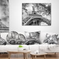 thumbnail image 3 of Designart Black and White View of Paris Paris Eiffel Tower - Cityscape Throw Pillow - 18x18, 3 of 4