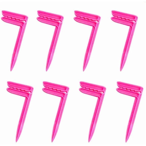Outdoor Anchor Stakes, Beach Towel/Picnic Mat Anchor Clips Stakes, Pack of 8 (Rose)