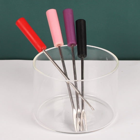 NIAIZEK Chocolate Candy Dipping Forks, Red PP Plastic, 6 Pieces, Ideal for Fondue, Dessert, and Party Use