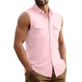 thumbnail image 7 of YSUEJPF Mens Sleeveless Button Down Shirt Summer Beach Tank Top (Available in Big & Tall), 7 of 7