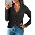 thumbnail image 5 of Long Sleeve V-neck Women Crochet Cardigan Casual Button Down Sweater, 5 of 6