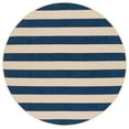 thumbnail image 2 of Safavieh Courtyard Ermintrude Striped Indoor/Outdoor Area Rug, Beige/Navy, 6'7" x 6'7" Round, 2 of 10